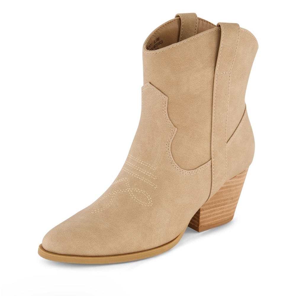 NWT RACHEL ZOE ROCKY VEGAN LEATHER WESTERN COWBOY ANKLE BOOTS